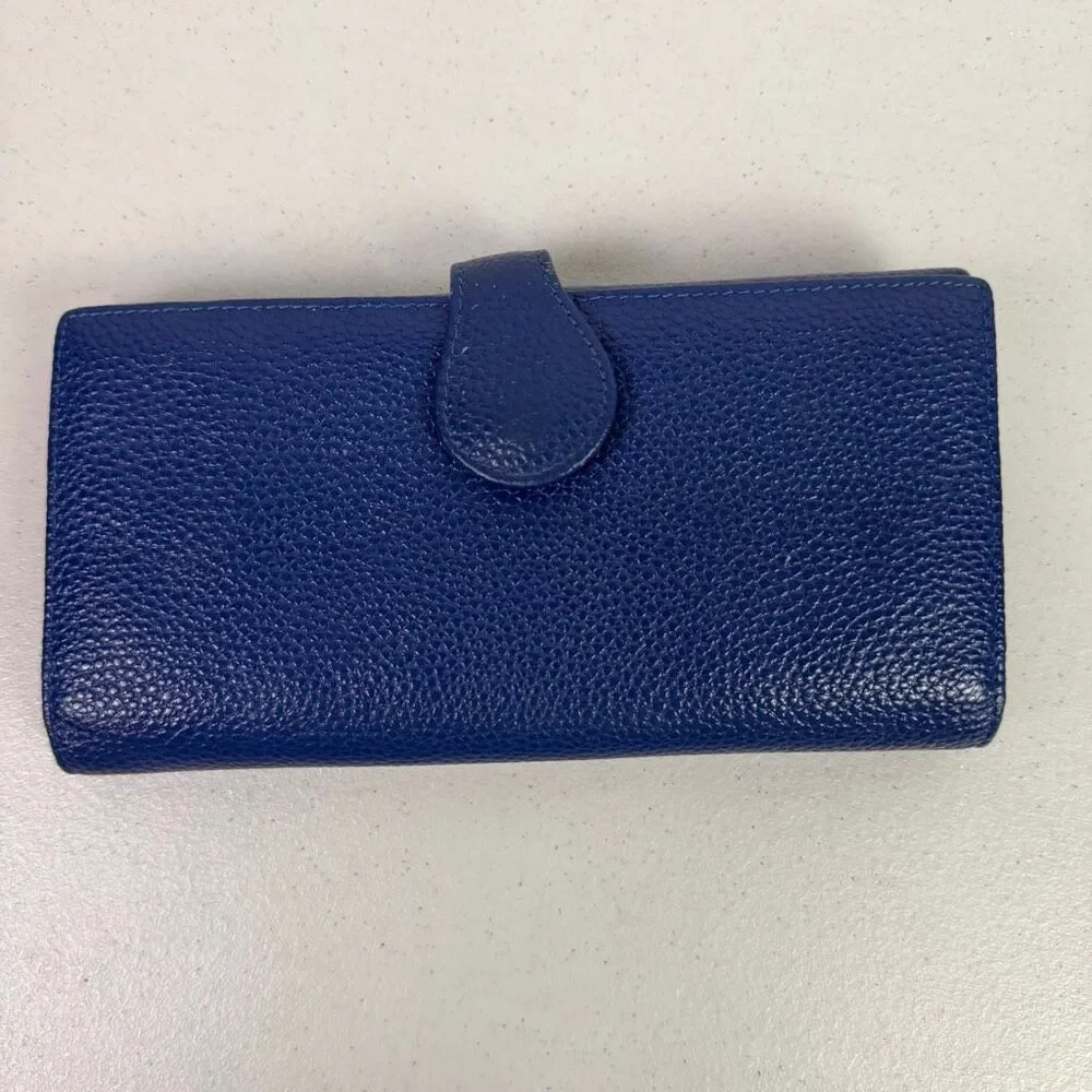 Dante Italian Leather Blue Pebbled Leather Wallet